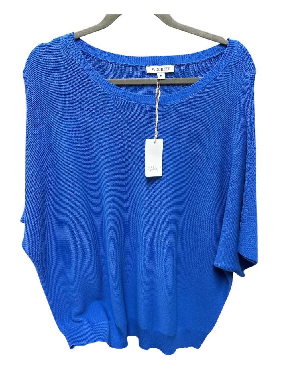 NEW WISHLIST women's dolman sleeve sweater top in blue